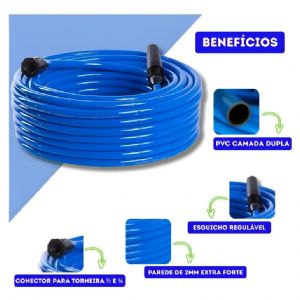 Mangueira Jardim 1/2x2mm 40m Azul Águas Claras Recapada Flex